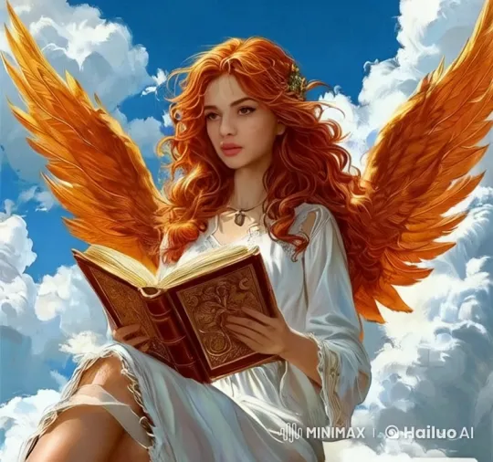 Angel Reading in Serene Sky - Live2D Animation – AI Generated Video | Hailuo AI