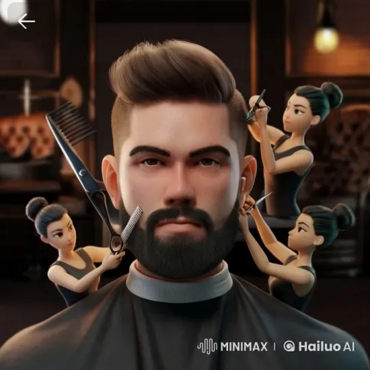 Masterful Modern Barbering: Artful Grooming Scene – AI Generated Video | Hailuo AI