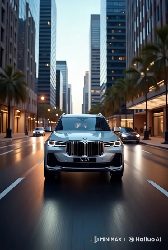 BMW X7 Glides Through Modern German Cityscape – AI Generated Video | Hailuo AI