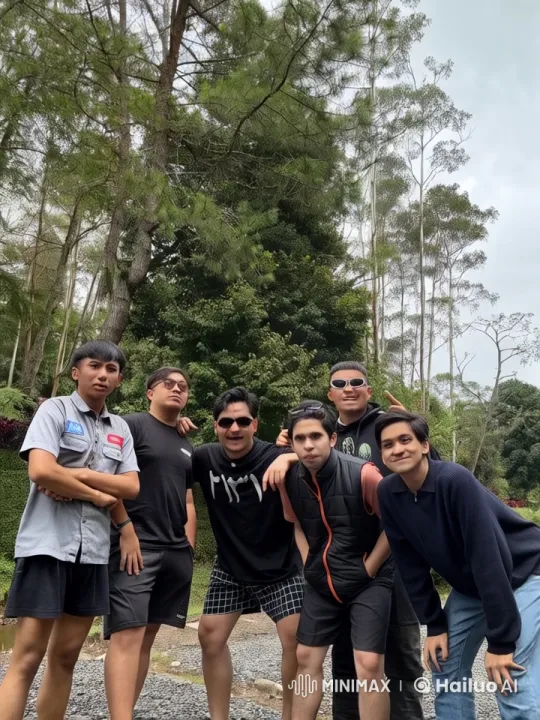 Friends Celebrate with Coordinated Backflips in Nature – AI Generated Video | Hailuo AI