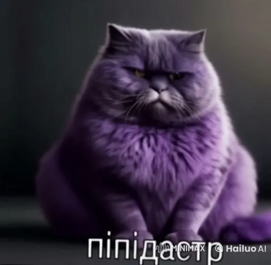 Chubby Purple Cat with Whiskers and Tail Motions – AI Generated Video | Hailuo AI
