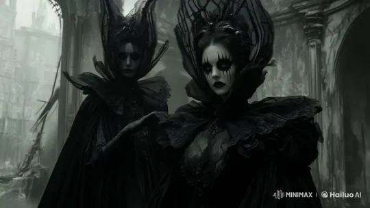 Gothic Mystery: Enigmatic Figures in Live2D Animation – AI Generated Video | Hailuo AI