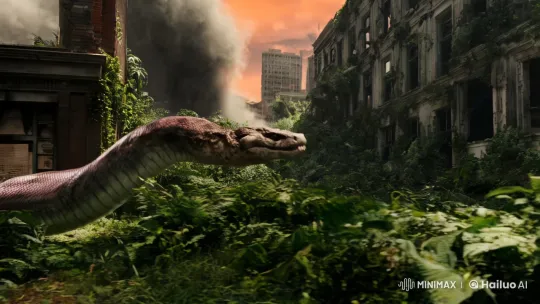 Zombie Snake Attacks in Post-Apocalyptic Wilderness – AI Generated Video | Hailuo AI