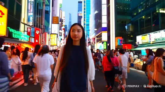 Tokyo Streets: A Woman's Graceful Journey Through City Life – AI Generated Video | Hailuo AI