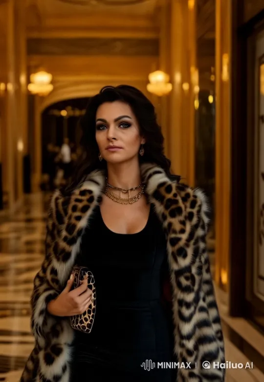 Luxury Hotel Corridor: Elegant Woman and Majestic Dobermans – AI Generated Video | Hailuo AI