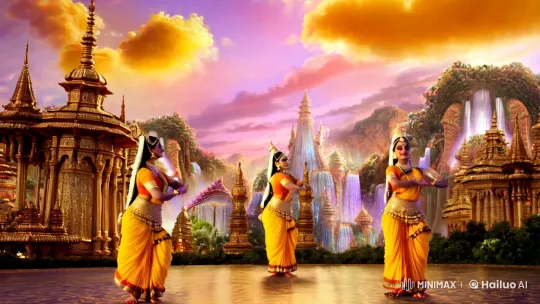 Celestial Dance and Splendor in Indra Lok – AI Generated Video | Hailuo AI