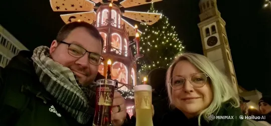 Christmas Market Celebration with Animated Figures – AI Generated Video | Hailuo AI
