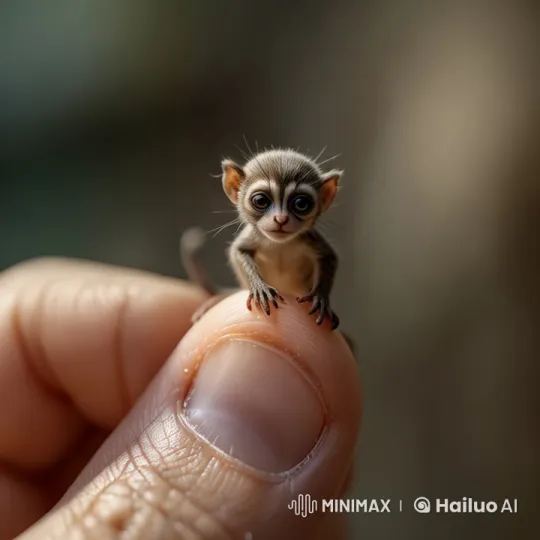 Tiny Monkey Walks on Human Fingertip in Live2D Animation – AI Generated Video | Hailuo AI