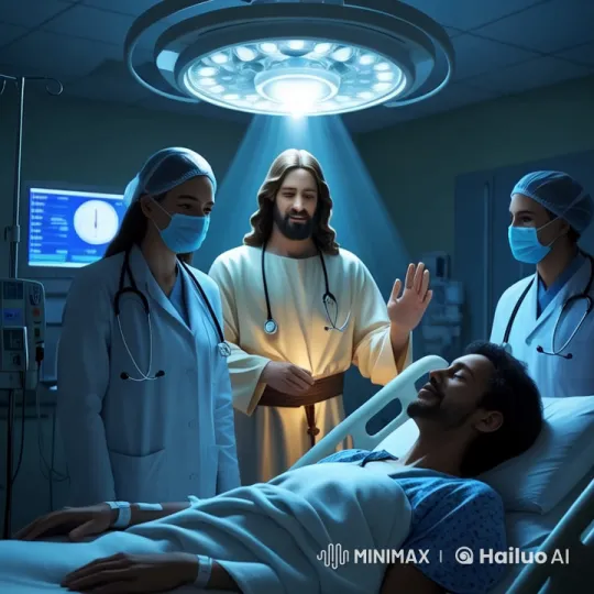 Miraculous Healing Touch of Jesus in Hospital Setting – AI Generated Video | Hailuo AI