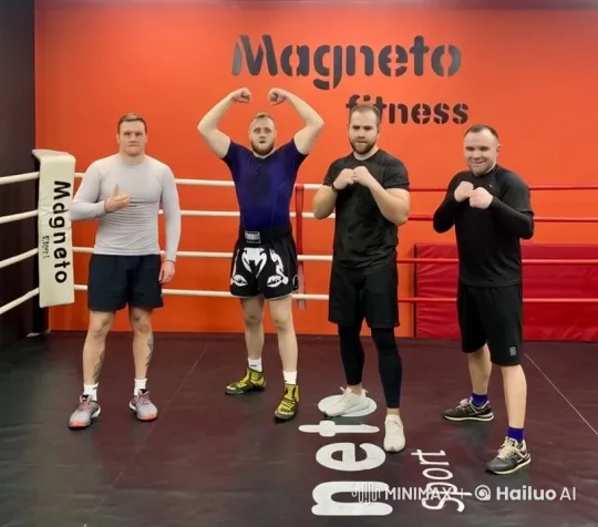 Live2D Animation: Characters in a Boxing Ring at Magneto Fitness – AI Generated Video | Hailuo AI