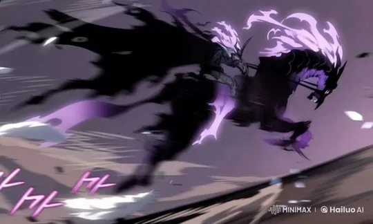 Dark Horse Galloping with Purple Flames – AI Generated Video | Hailuo AI