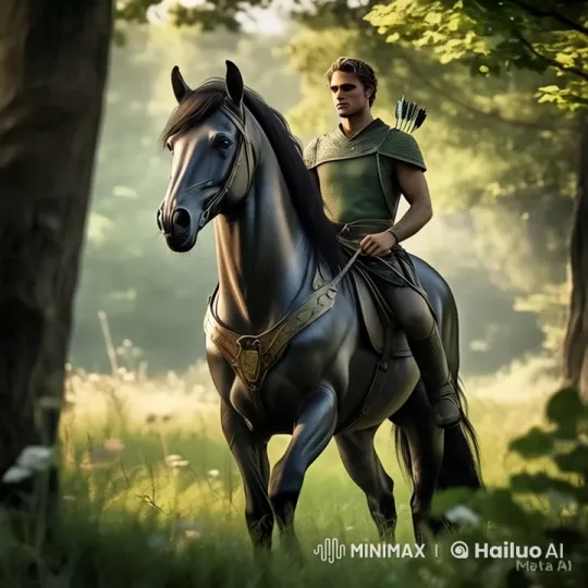 Archery Rider Navigates River on Majestic Horse – AI Generated Video | Hailuo AI