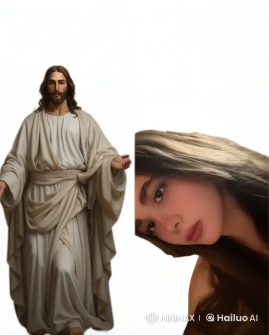 Jesus Comforts Grieving Girl in Animated Scene – AI Generated Video | Hailuo AI