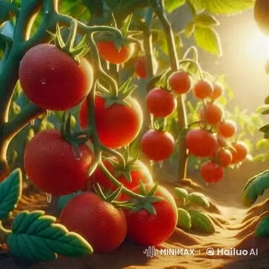 Morning Walk Through a Lush Tomato Jungle – AI Generated Video | Hailuo AI