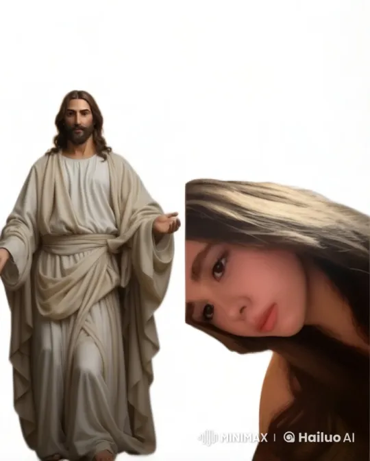 Jesus and Woman Embrace in Live2D Animation – AI Generated Video | Hailuo AI