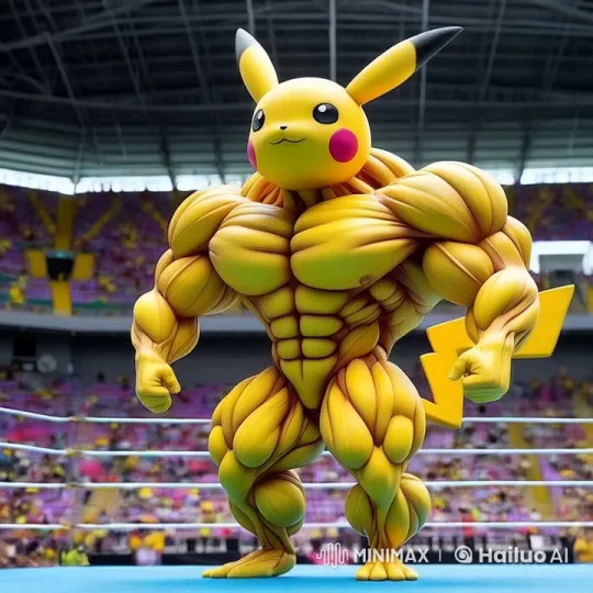 Muscular Pikachu in Dynamic Live2D Battle Arena – AI Generated Video | Hailuo AI