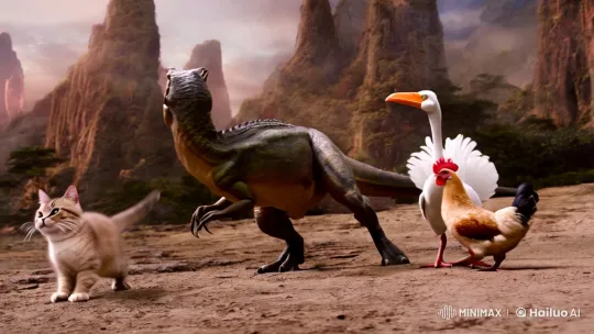 Predator and Prey: A Surreal Dance of Friendship – AI Generated Video | Hailuo AI
