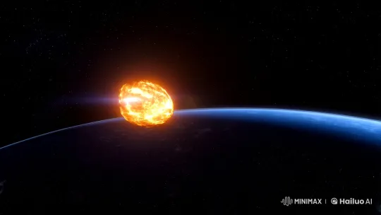Asteroid Approaches Earth in Cinematic, Threatening Sequence – AI Generated Video | Hailuo AI