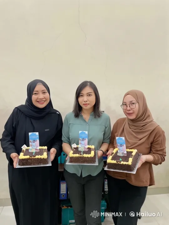 Three Women Celebrate with Animated Birthday Cakes – AI Generated Video | Hailuo AI