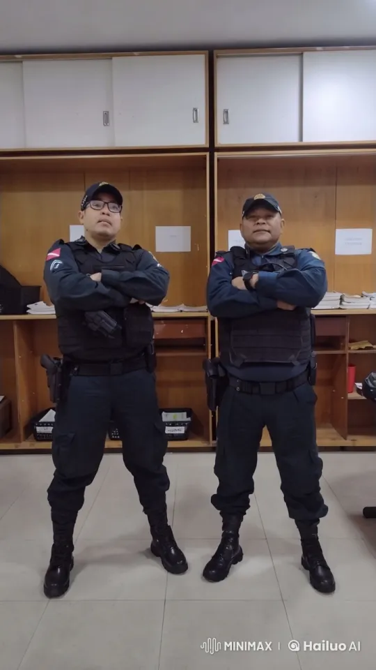 Uniformed Police Officers in Professional Stance – AI Generated Video | Hailuo AI