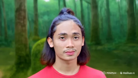 Young Man Forms Bond with Gentle Giant White Wolf in Lush Forest – AI Generated Video | Hailuo AI