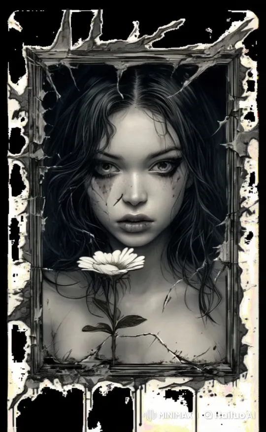 Dissolving Flower Amid Falling Hair in Live2D Animation – AI Generated Video | Hailuo AI