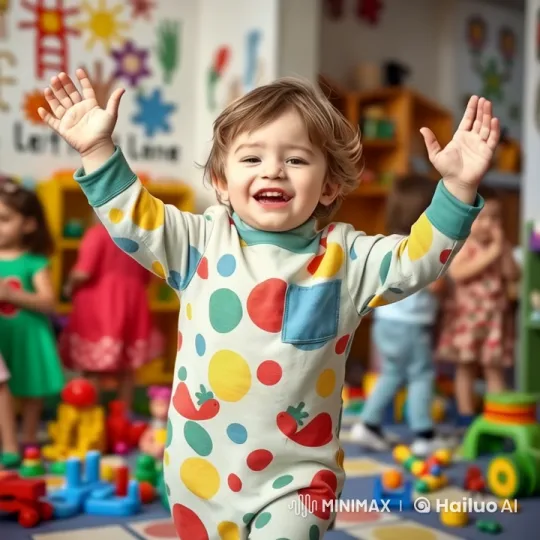 Baby Dancing Joyfully in a Colorful Classroom – AI Generated Video | Hailuo AI