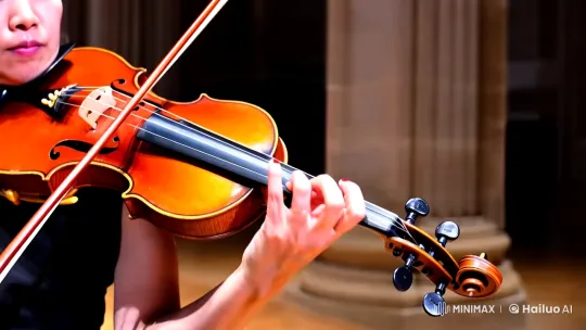 Violinist's Graceful Performance Captured – AI Generated Video | Hailuo AI