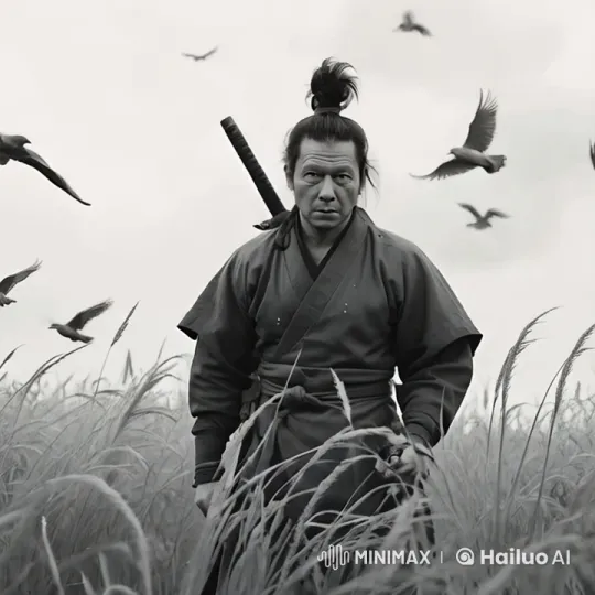 Determined Samurai Advances Through Field in Live2D Animation – AI Generated Video | Hailuo AI