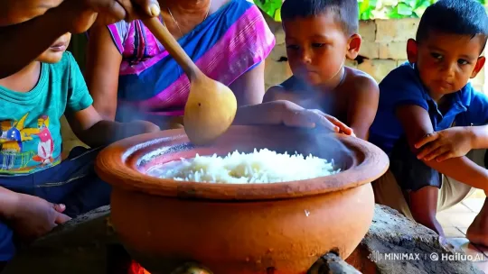 Title: A Mother's Love in Cooking Rice – AI Generated Video | Hailuo AI