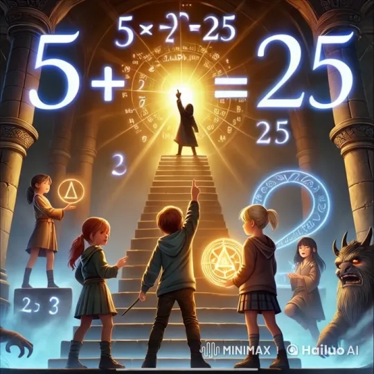 Mystical Students Learn Magic with Math on Stairs – AI Generated Video | Hailuo AI