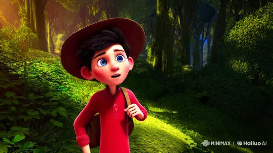 Curious Boy Explores Enchanted Forest in Pixar Style – AI Generated Video | Hailuo AI