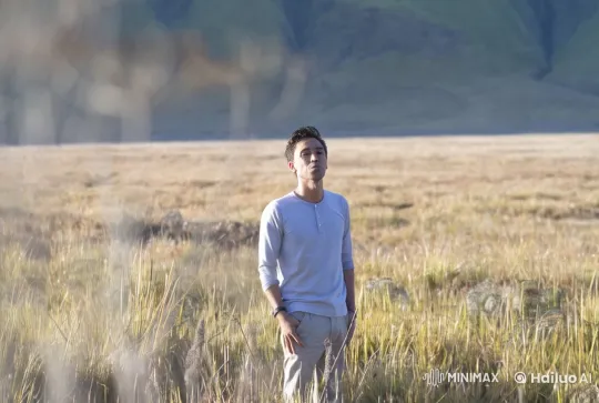Man Ascends Gracefully in Live2D Golden Field Scenery – AI Generated Video | Hailuo AI