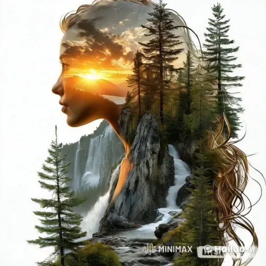 Nature's Harmony: Dreamlike Landscape with Waterfall and Golden Hues – AI Generated Video | Hailuo AI
