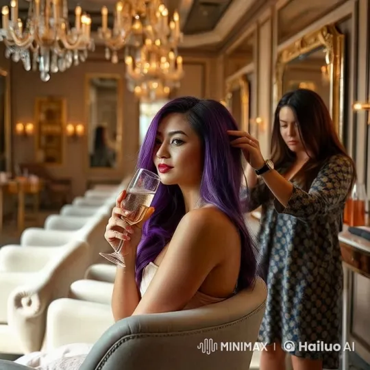 Finnish Woman Relaxes in Luxury Salon with Playful Minion – AI Generated Video | Hailuo AI