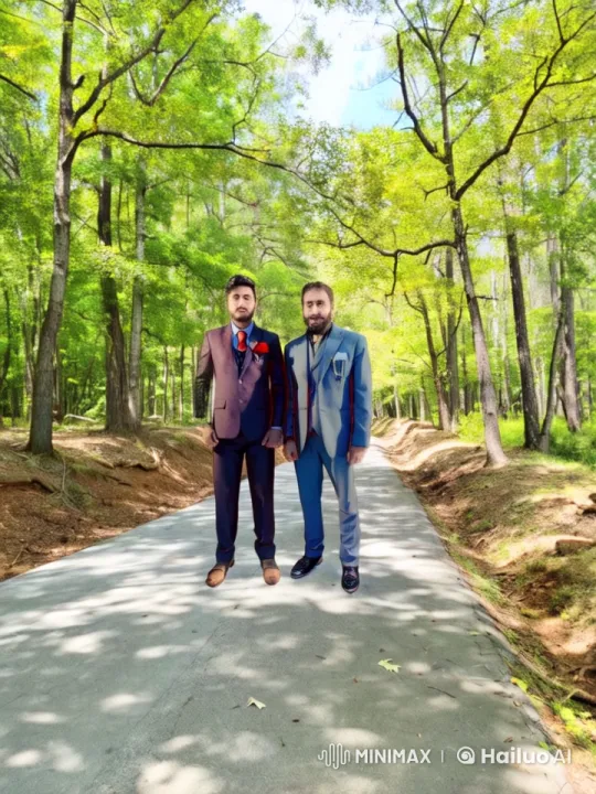 Elegant Men in Suits Enjoy a Tranquil Forest Walk – AI Generated Video | Hailuo AI