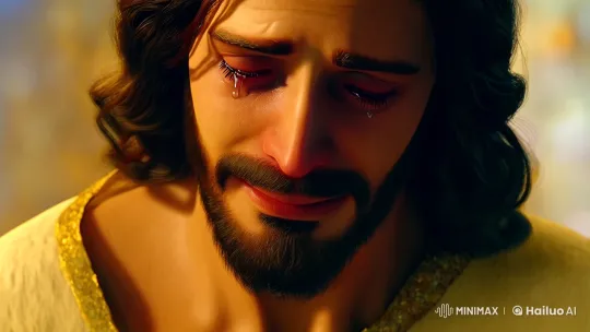 Intensely Emotional Portrayal of Jesus' Compassionate Sorrow – AI Generated Video | Hailuo AI