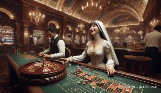 Elegant Woman Contemplates Bet in Luxurious Casino – AI Generated Video | Hailuo AI