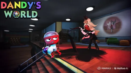 Tense Encounter in Dandy's World with Futuristic Bubble Device – AI Generated Video | Hailuo AI