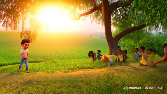 Morning Joy: Children's Hide and Seek in Nature – AI Generated Video | Hailuo AI