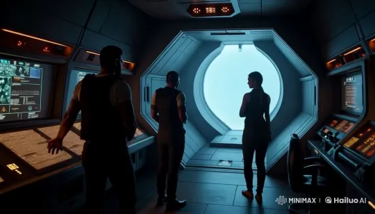 Futuristic Control Room Preparing for Space Mission – AI Generated Video | Hailuo AI