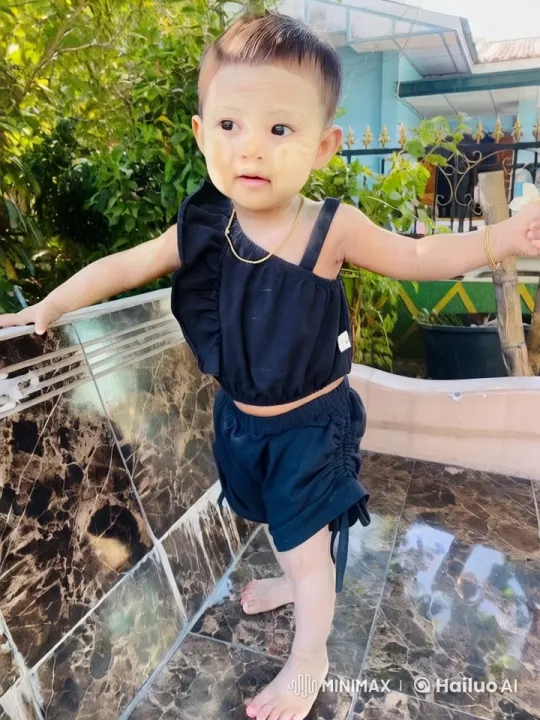 Young Child Practices Kungfu on Marble Floor – AI Generated Video | Hailuo AI