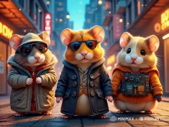 Stylish Hamsters in Cityscape Pose for Video – AI Generated Video | Hailuo AI