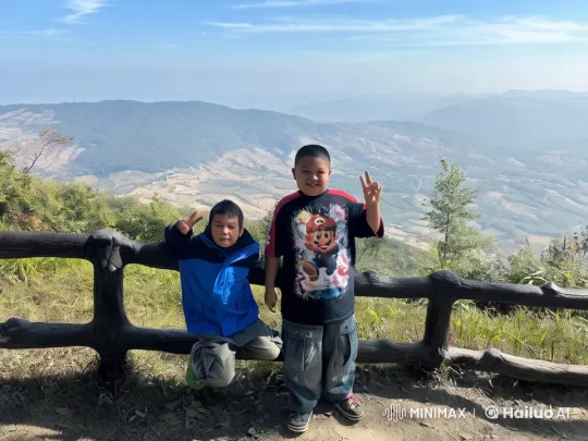 Boys Practicing Martial Arts in Mountainous Landscape – AI Generated Video | Hailuo AI