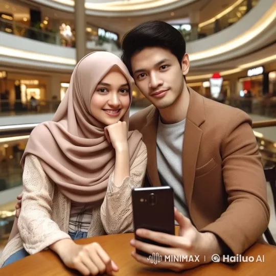 Couple Shares Affectionate Moment in Mall – AI Generated Video | Hailuo AI