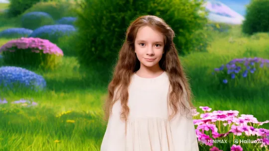 Girl Transforms into Mythical Creatures in Enchanting Meadow – AI Generated Video | Hailuo AI