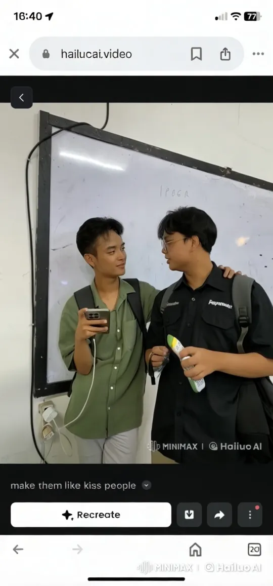 Classroom Romance: Two Individuals Share a Moment – AI Generated Video | Hailuo AI