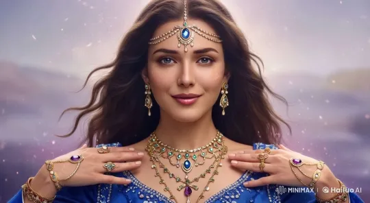 Exquisite Jewelry Display by Elegant Woman in Live2D – AI Generated Video | Hailuo AI