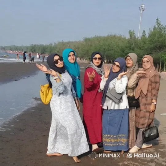Colorful Beach Group Pose in Live2D Animation – AI Generated Video | Hailuo AI