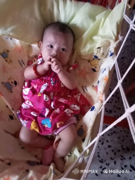Baby's Joyful Dance in Cartoon-Themed Hammock – AI Generated Video | Hailuo AI